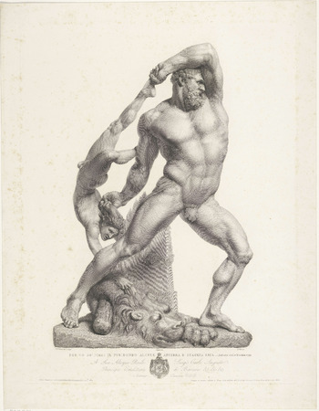 Toile fine art de qualité made in France ou affiche encadrée. Hercule et Lichas. Sculpture d'Hercule et Lichas par le sculpteur italien Antonio Canova...