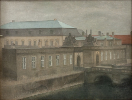 Toile premium fine art fabriquée en France ou affiche encadrée. Vue du palais de Christiansborg. Fin de l'automne...