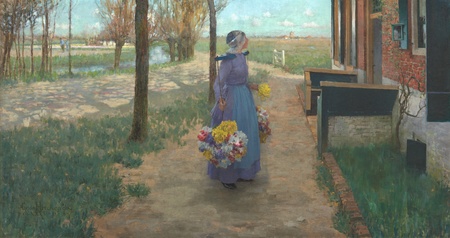 Tirage made in France sur toile fine art ou poster encadré. Fille de fleur en Hollande...
