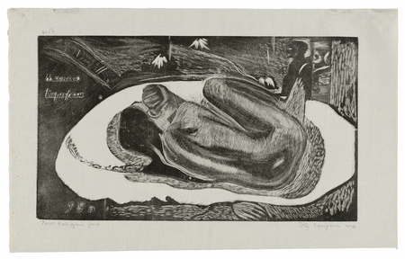 Tirage d’art fabriqué en France sur toile ou poster encadré. Manao tupapau (Elle pense au fantôme ou Le fantôme pense à elle), de la suite Noa Noa...