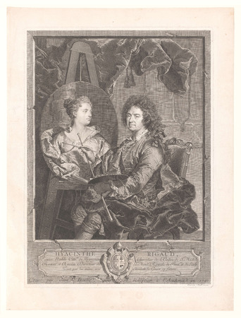 Toile d’art premium fabriquée en France ou affiche encadrée. Portrait de Hyacinthe Rigaud à son chevalet...