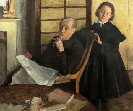 Impression française d’art sur toile ou poster encadré. Henri Degas et sa nièce Lucie Degas (Oncle et cousin de l'artiste)...