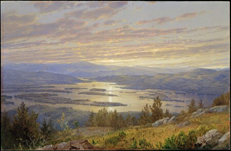 Affiche encadrée fine art ou toile imprimée made in France. Lac Squam depuis Red Hill...