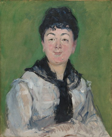 Affiche encadrée haut de gamme fabriquée en France ou toile d’art. Portrait de femme avec un fichu noir...