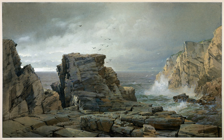 Poster encadré fine art fabriqué en France ou toile imprimée. Une côte rocheuse...