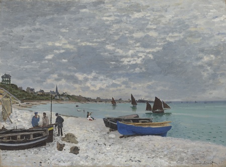 Poster encadré qualité France ou toile fine art imprimée. The Beach at Sainte-Adresse...