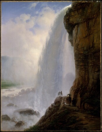 Affiche made in France encadrée ou toile fine art imprimée. Sous les chutes du Niagara...