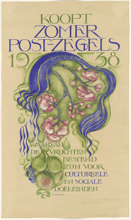Impression d'art made in France premium sur toile ou poster encadré. Conception d'une affiche pour la vente des timbres d'été pour l'année 1938...