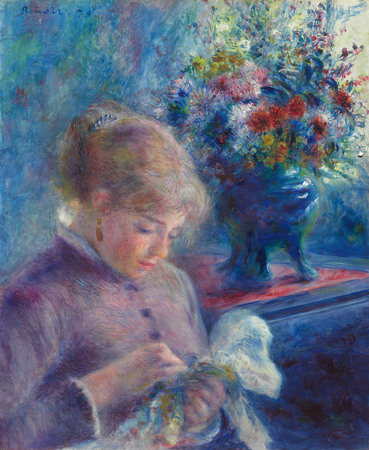 Poster fine art imprimé en France ou toile d’art encadrée. jeune femme, couture...