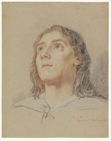Impression de qualité fine art made in France sur toile ou poster encadré. Tête de jeune homme aux cheveux longs...