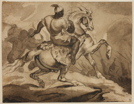 Affiche encadrée haut de gamme en France ou toile d’art imprimée. Cavalier haïtien (scène des "guerres coloniales françaises")...