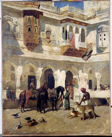 Toile imprimée en France de qualité fine art ou affiche encadrée. Le Rajah partant à la chasse...