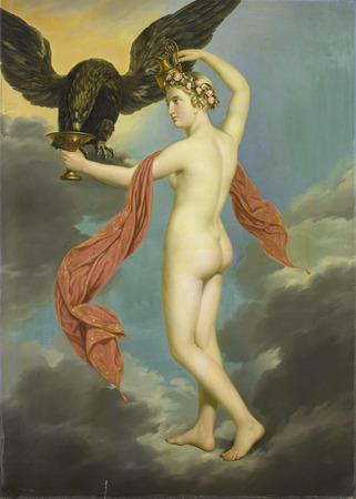 Affiche encadrée de qualité en France ou toile d’art premium. Hebe avec Jupiter déguisé en aigle. Hebe avec Jupiter sous la forme d'un aigle...