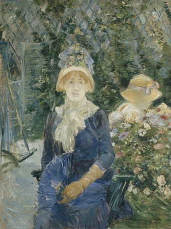 Poster fine art haut de gamme fabriqué en France ou toile imprimée. femme dans un jardin. Ce tableau de Berthe Morisot est un portrait d’une femme...
