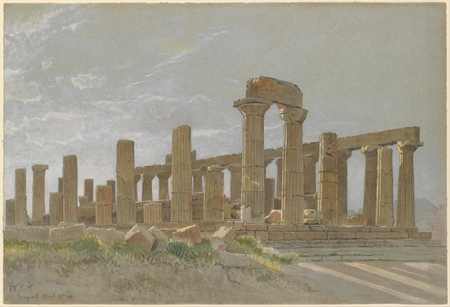 Impression haut de gamme française sur toile ou poster encadré. Girgenti (le temple de Westinghouse à Agrigente)...