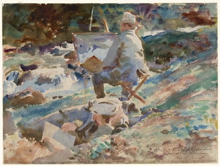 Poster fine art premium made in France ou toile imprimée. Un artiste à son chevalet...