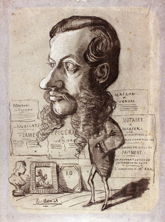 Impression fine art premium fabriquée en France sur toile ou poster encadré. Caricature of Léon Manchon...