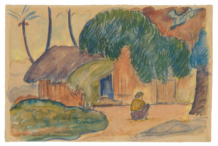 Toile d’art premium fabriquée en France ou affiche encadrée. Cabane tahitienne...