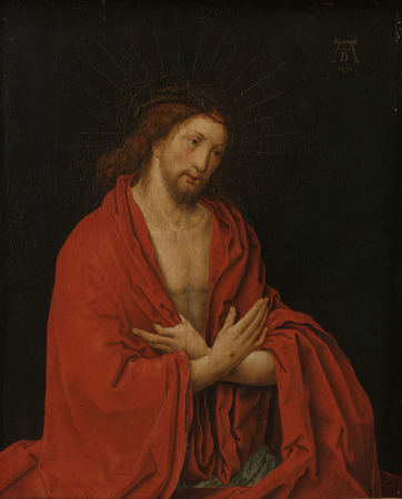 Toile d’art premium imprimée en France ou affiche encadrée. Christ avec couronne d'épines. Christ avec couronne d'épines. Demi-figure, à droite...