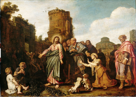 Poster premium en France ou toile fine art haut de gamme. Le Christ et la femme de Canaan (Matthieu 15 :21-21 ; Marc 7 :24-30). Le Christ et la femme de Canaan...