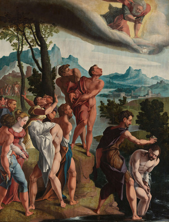 Affiche encadrée haut de gamme fine art fabriquée en France ou toile d’art. Le Baptême du Christ. Le baptême du Christ...