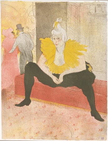 Impression sur toile haut de gamme en France ou poster encadré. La Clowness assise (Mademoiselle Cha-u-ka-o) (de la série Elles)...