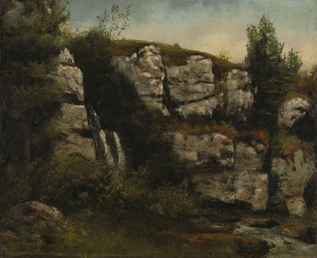 Toile d’art imprimée haut de gamme made in France ou affiche encadrée. Paysage avec falaises rocheuses et cascade...