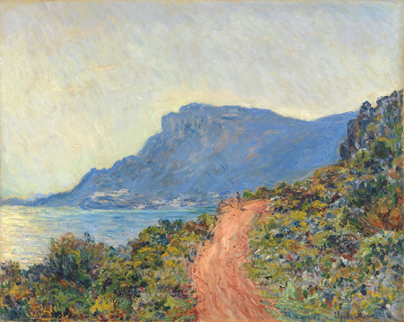 Toile fine art premium en France imprimée ou affiche encadrée. La Corniche près de Monaco. Ce tableau de Monet est une oeuvre caractéristique de l’impressionnisme...