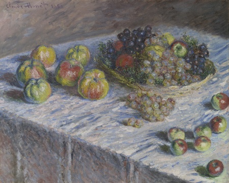 Impression de qualité fine art made in France sur toile ou poster encadré. Pommes et raisins...