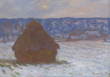 Poster encadré haut de gamme fabriqué en France ou toile fine art. Pile de blé (effet neige, jour couvert)...