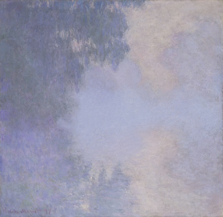 Toile fine art premium en France ou affiche encadrée d’art. Bras de Seine près de Giverny (Brume)...