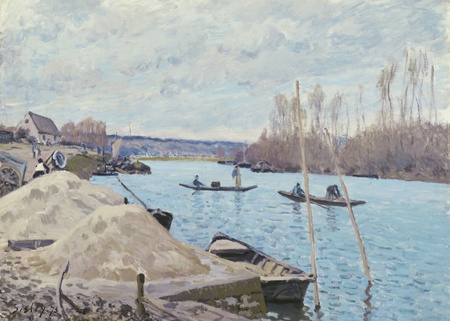 Impression d’art premium made in France sur toile fine art ou poster encadré. La Seine à Port-Marly, Tas de Sable...