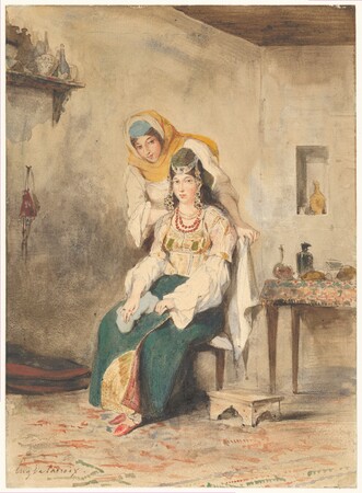 Impression d'art made in France premium sur toile ou poster encadré. Saada, l'épouse d'Abraham Ben-Chimol, et Préciada, une de leurs filles...
