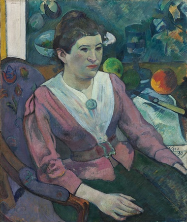 Affiche encadrée fine art premium fabriquée en France ou toile imprimée. Femme devant une nature morte de Cézanne...
