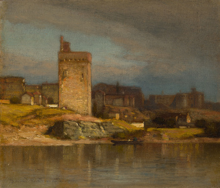 Poster premium d’art fabriqué en France ou toile fine art. Vieille tour à Avignon. La vieille tour d'Avignon représente une forteresse du XIVe siècle dans le sud de la France...
