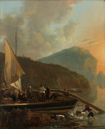 Impression fine art made in France haut de gamme sur toile ou poster encadré. Paysage de rivière à l'italienne...