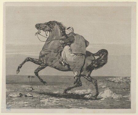 Toile premium fine art fabriquée en France ou affiche encadrée. Turc montant son cheval...