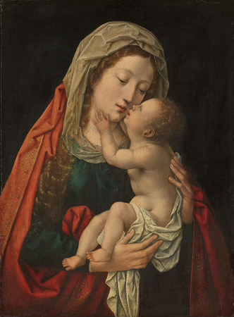 Impression fine art haut de gamme made in France sur toile ou poster encadré. La Vierge et l'Enfant. Marie avec enfant...