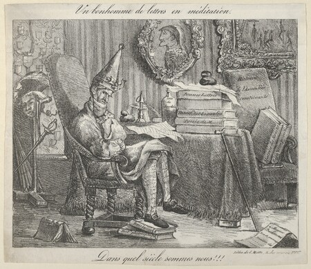 Poster premium d’art fabriqué en France ou toile fine art. Un camarade littéraire méditant...