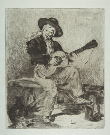 Poster haut de gamme fabriqué en France ou toile fine art premium. Le chanteur espagnol (Le Guitarrero)...