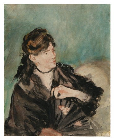 Impression fine art haut de gamme fabriquée en France sur toile ou poster encadré. Portrait de Berthe Morisot à l'éventail...