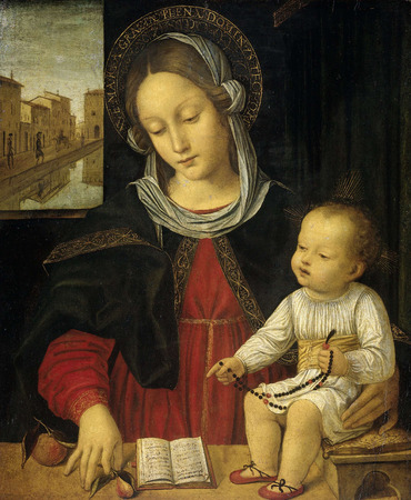Poster premium fabriqué en France fine art ou toile d’art imprimée. Vierge à l'enfant. Vierge à l'enfant...