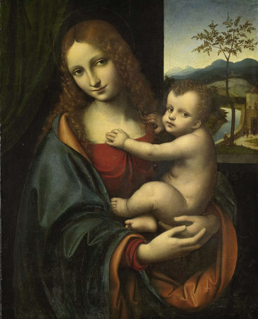 Toile premium fine art made in France ou affiche encadrée. Vierge à l'enfant. Giampetrino est un peintre connu pour avoir été un élève de Léonard de Vinci...