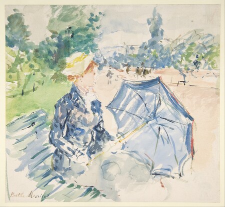 Poster premium made in France fine art ou toile imprimée. Une femme assise sur un banc de l'avenue du Bois...