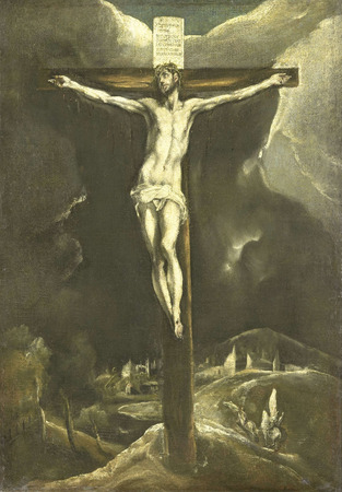 Toile premium fine art made in France imprimée ou affiche encadrée. Christ en croix. Cette oeuvre d’El Greco est une peinture religieuse...