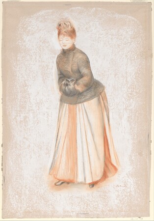 Affiche fine art premium en France ou toile d’art imprimée. Jeune femme avec un manchon...