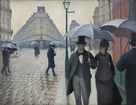 Toile fine art premium made in France imprimée ou affiche encadrée. Rue de Paris ; Jour de pluie...