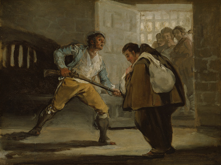 Impression premium d’art sur toile fabriquée en France ou poster encadré. El Maragato menace le frère Pedro de Zaldivia avec son arme...