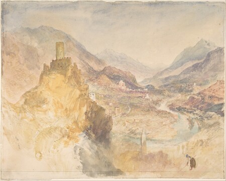 Impression premium fine art sur toile made in France ou poster encadré. Chatel Argent et le Val d'Aoste vu du haut de Villeneuve...