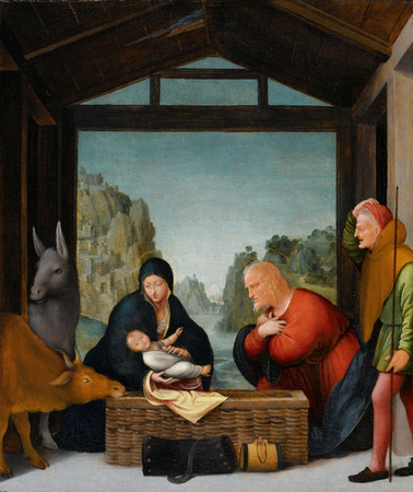 Affiche encadrée haut de gamme fabriquée en France fine art ou toile d’art. L'adoration des bergers. L'Adoration des bergers...